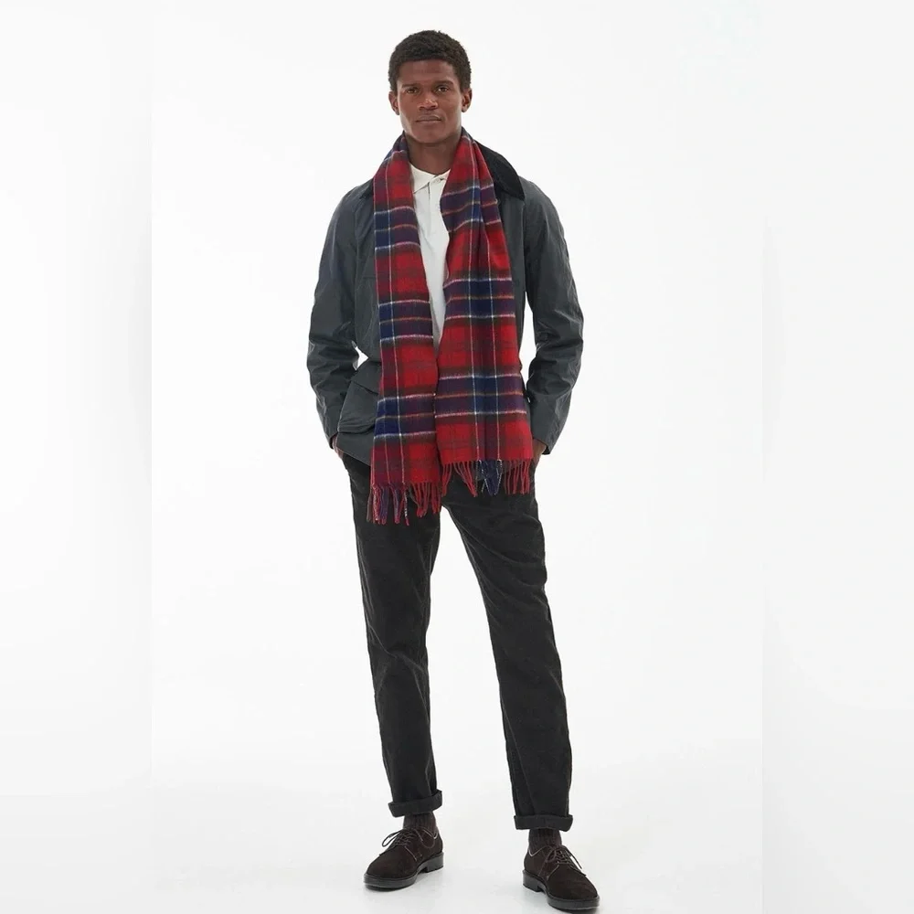 BARBOUR Wool Cashmere Tartan Scarf - Unisex